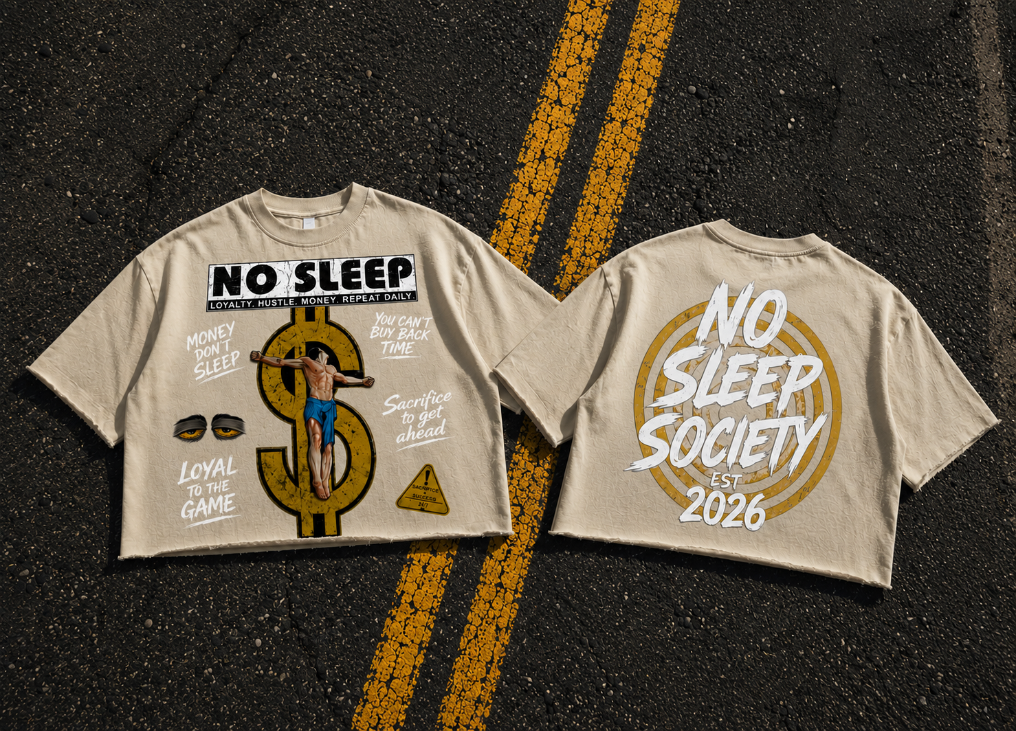 "Money Don't Sleep" Crop Tee