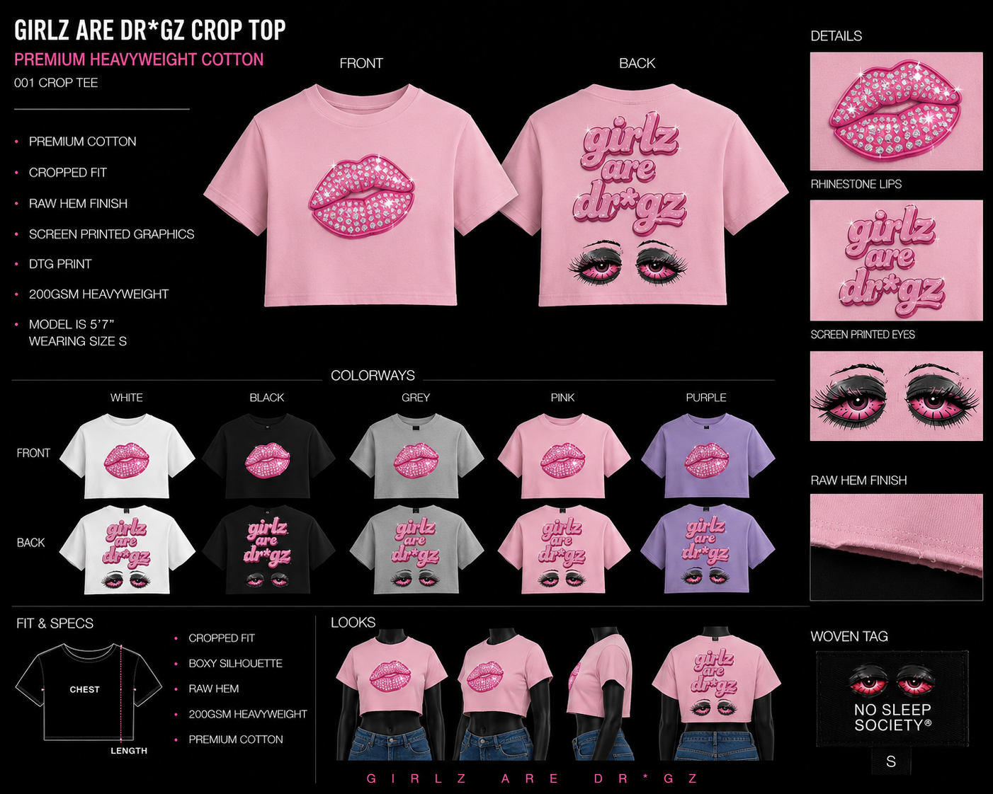 Girlz Are Dr*gz Crop Tee